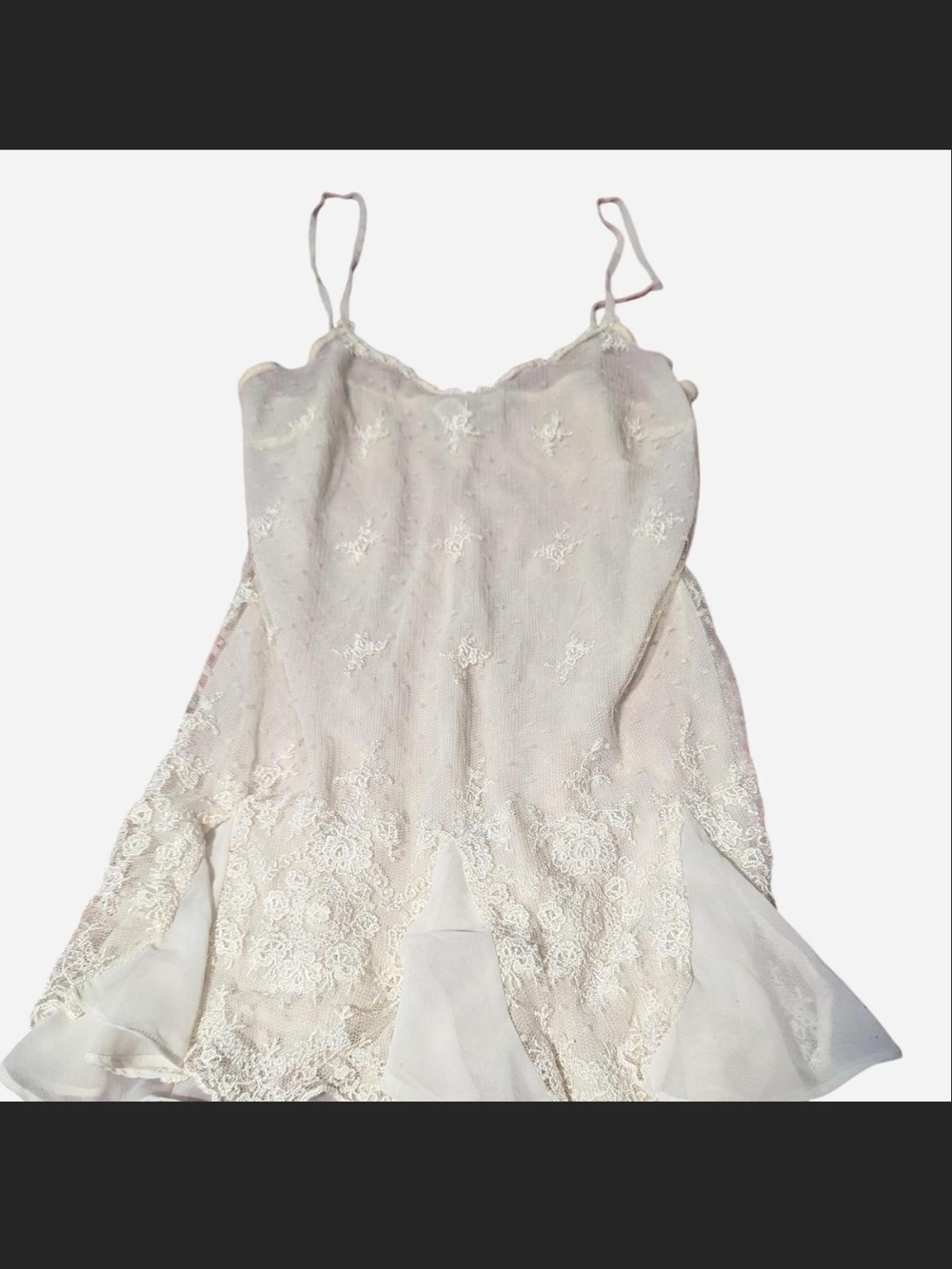 delicates Cream Lace-Trim Slip Chemise